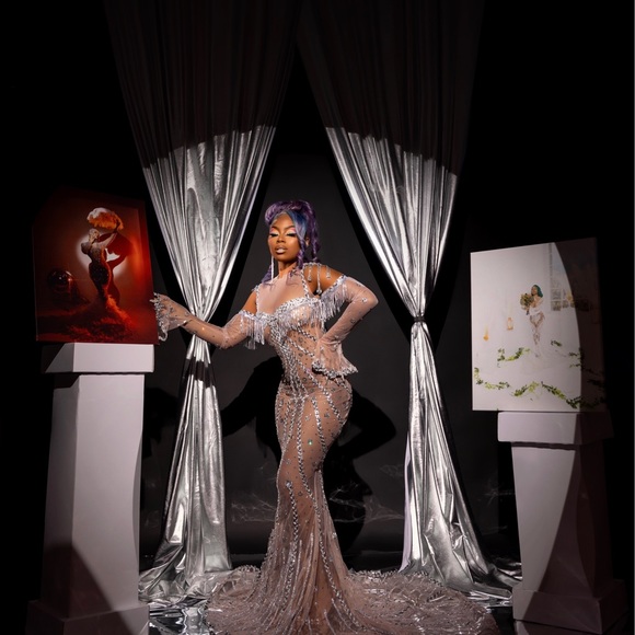 Rhinestone Mesh Mermaid Gown - Picture 5 of 5